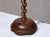 Brown French Sculptural Oak Table Lamp with Barley Twist Stem and Linen Shade, 1950s For Sale - Image 8 of 9