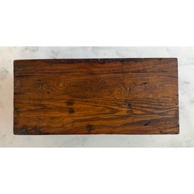 Vintage Chinese Red Wooden Box For Sale - Image 10 of 13