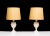 Stunning set of Classical Greek Alabaster Table lamps . 1950s Italy comes with beautiful Gold color shades . Perfect match...