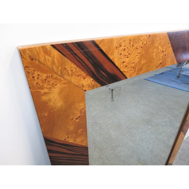 Mid Century Burl Olivewood & Rosewood Mirror Chairish