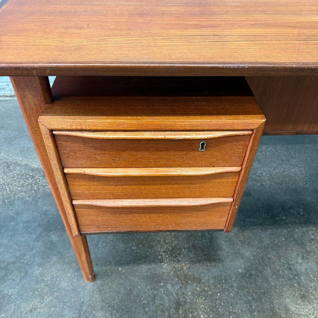 Brown 1960s Teak Executive Desk by Peter Løvig Nielsen For Sale - Image 8 of 12