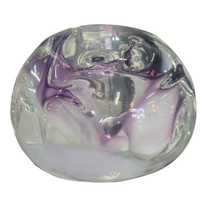 Peter Bramhall Violet & Green Clear Glass Orb
