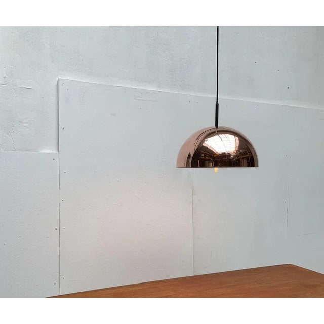 Black Mid-Century German Dome Copper Pendant Lamp from Staff Leuchten, 1960s For Sale - Image 8 of 18