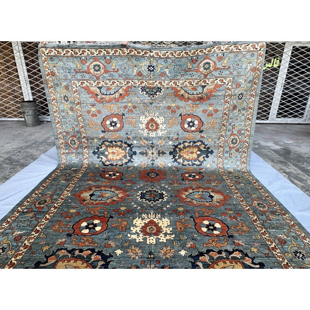 Hand-Knotted Afghan Sultanabad Chobi Wool Area Rug - 8'11" X 11'11" For Sale - Image 6 of 16