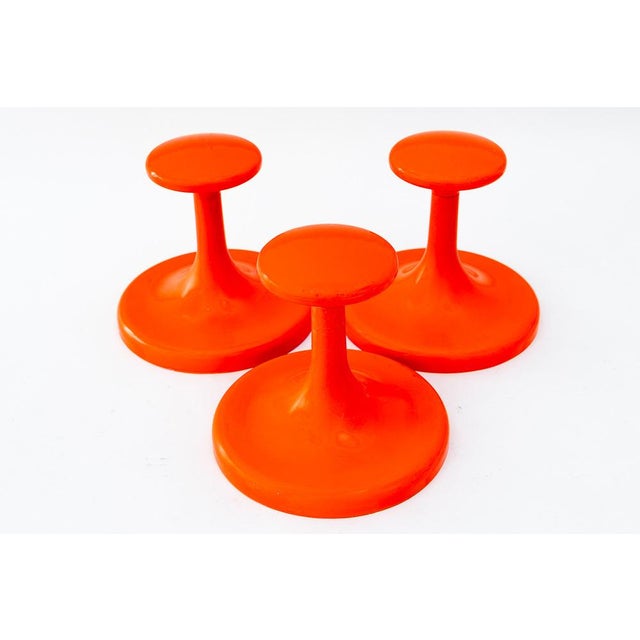 Orange Plastic Hooks, 1970s, Set of 3 For Sale - Image 4 of 5