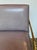 Baker Furniture Company Baker Modern Gray Leather and Brass Mila Lounge Chairs Pair For Sale - Image 4 of 6