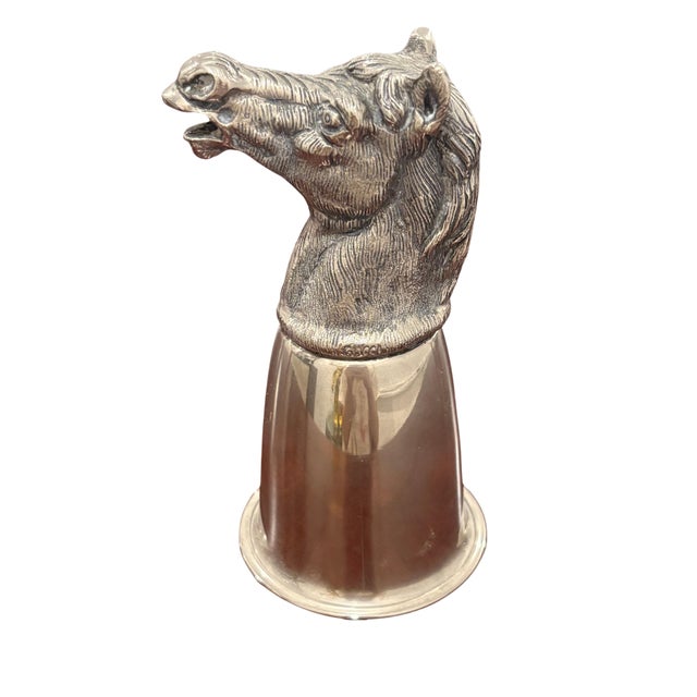 Gucci Vintage Gucci Silver-Tone Horse Head Equestrian Stirrup Cup For Sale - Image 4 of 8