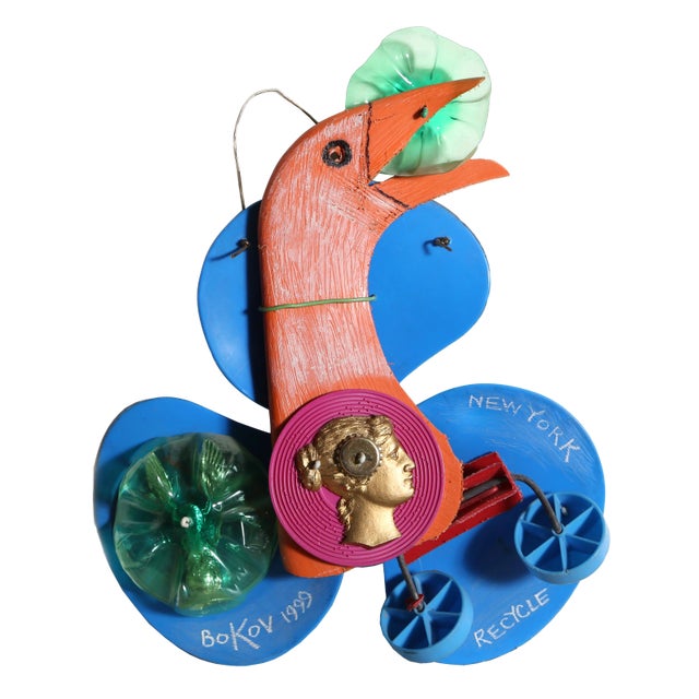 Konstantin Bokov, Recycle Bird, Found Art Collage, Signed and Dated For Sale