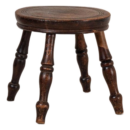 Antique French Oak Milking Stool For Sale