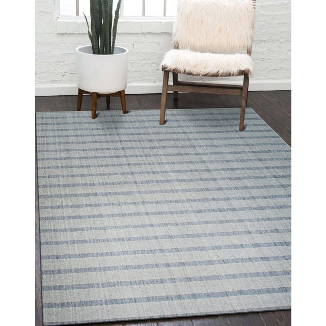 Gray 6x9 Luxurious Timeless Gray Stripe Modern Handmade Wool Carpet Rug For Sale - Image 8 of 9