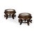 A handsome pair of Chinese marble-inset rosewood stands dating to the 20th century, distinguished by their clean lines,...