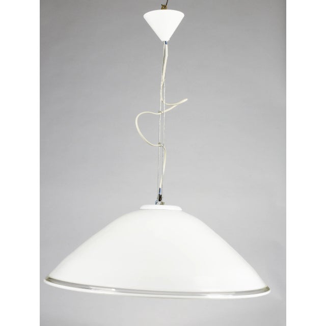Ceiling Lamp in White Milk Glass, 1990s For Sale - Image 3 of 9
