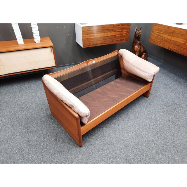 Danish Teak and Leather Sofa by Mikael Laursen, 1970s For Sale - Image 9 of 12