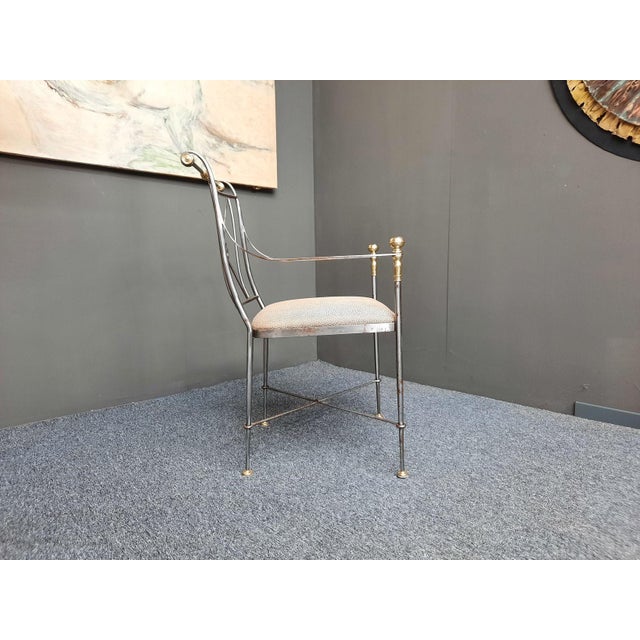 Regency Wrought Iron Armchair by Alberto Orlandi, Italy, 1970s For Sale - Image 14 of 18