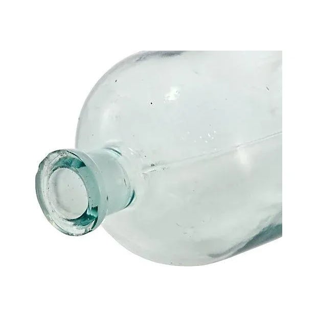 Glass Antique Aqua Apothecary Bottles - a Pair For Sale - Image 7 of 10