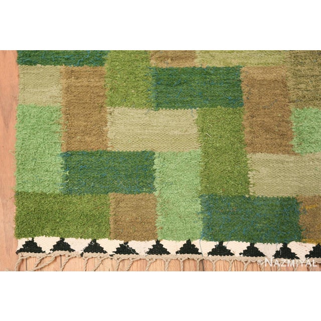 Mid 20th Century Nazmiyal Collection Vintage Geometric Swedish Rug by Ingrid Hellman Knafve For Sale - Image 5 of 8