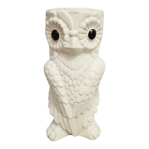 Vintage Ceramic Mid Century White Owl Umbrella Holder Stand