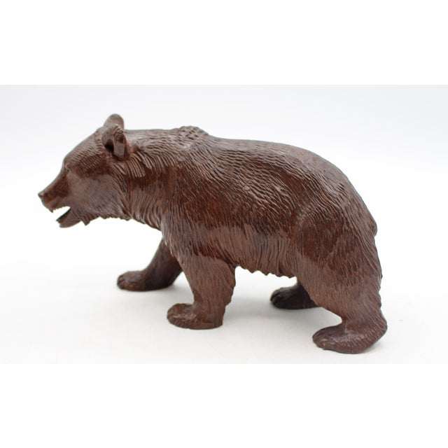 Rustic Circa 1900 Swiss Small-Medium Size Strolling Black Forest Bear For Sale - Image 3 of 5