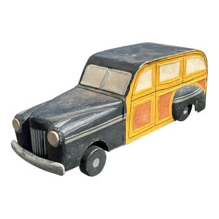 Mid 20th C. American - Artisan Crafted / Folk Art Model of a Ford Woody Wagon For Sale