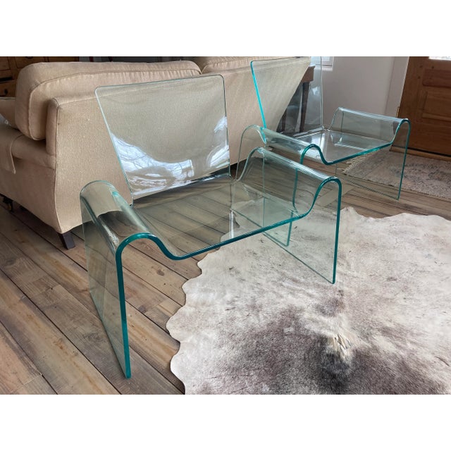 Charles Hollis Jones Modern Lucite Lounge Chairs -Pair For Sale - Image 4 of 13