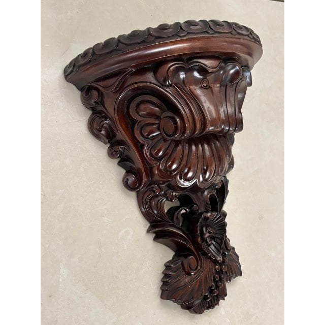 Victorian 1970s Carved Wooden Wall Shelf For Sale - Image 3 of 8
