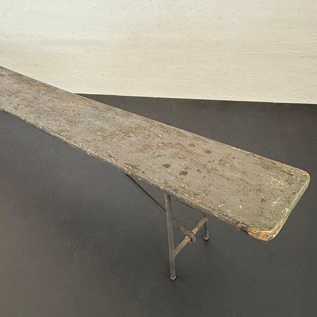 1940s Long Industrial Us Navy Folding Nautical Campaign Bench For Sale In New York - Image 6 of 9