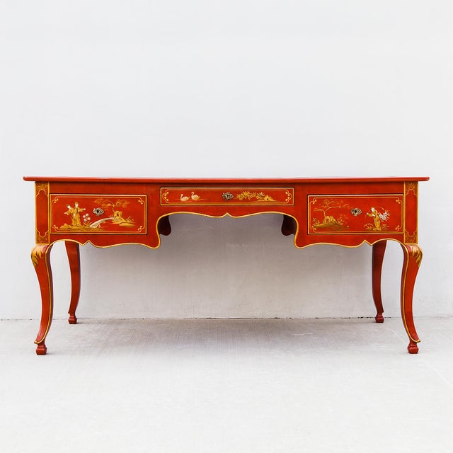 Vintage French Regency Chinoiserie Writing Desk by Baker, 1980s For Sale - Image 15 of 15