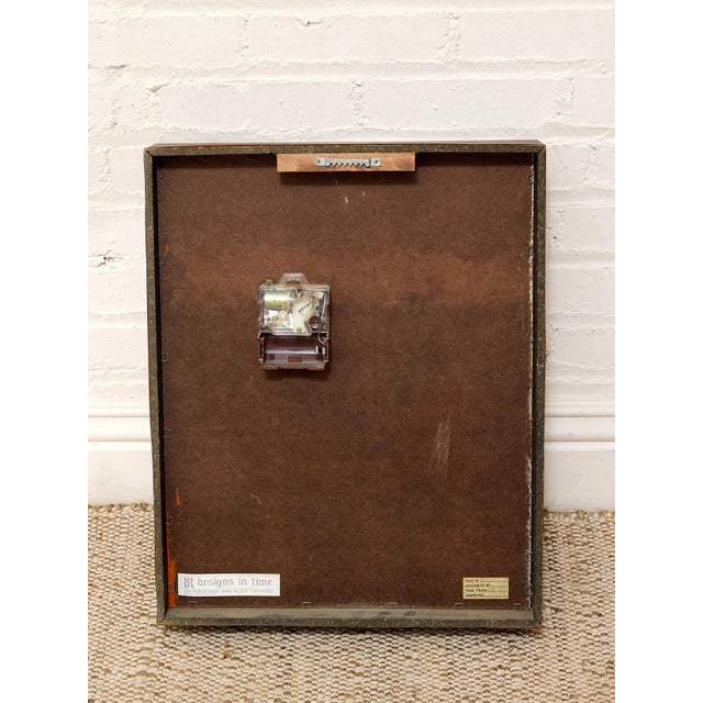 Mustard 1970’s 3d Sunset Clock For Sale - Image 8 of 8