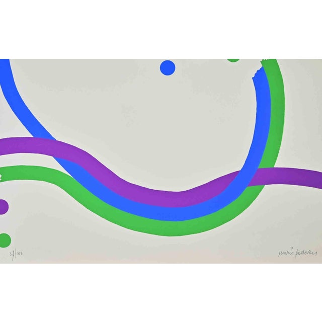 Abstract Composition in Pink is acontemporary artwork realized by Mario Padovan in 1971. Mixed-colored screen print. Hand-...