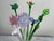 Traditional Vintage Bouquet Murano Art Glass Long Stem Flowers and Butterflies For Sale - Image 3 of 9