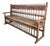 Large Antique Spanish Colonial Carved Hardwood Bench Late 18th / Early 19th Century For Sale