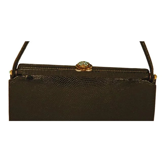 Vintage Koret Black Evening Lizard Purse For Sale - Image 10 of 12