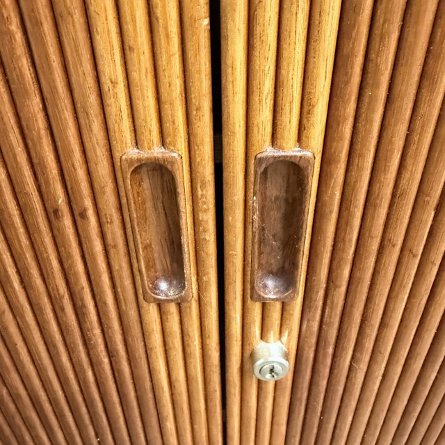 Rare Danish Modern Teak Tambour Door Bookcase by Willy Beck for Morten Olsen, Circa 1960's For Sale In New York - Image 6 of 8