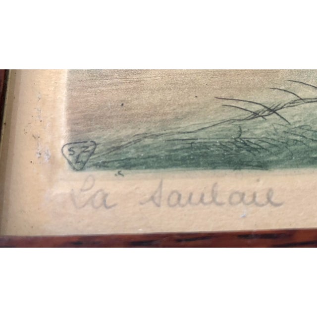 French Hand Colored Aquatint Etching by Louis Charlot For Sale - Image 4 of 7