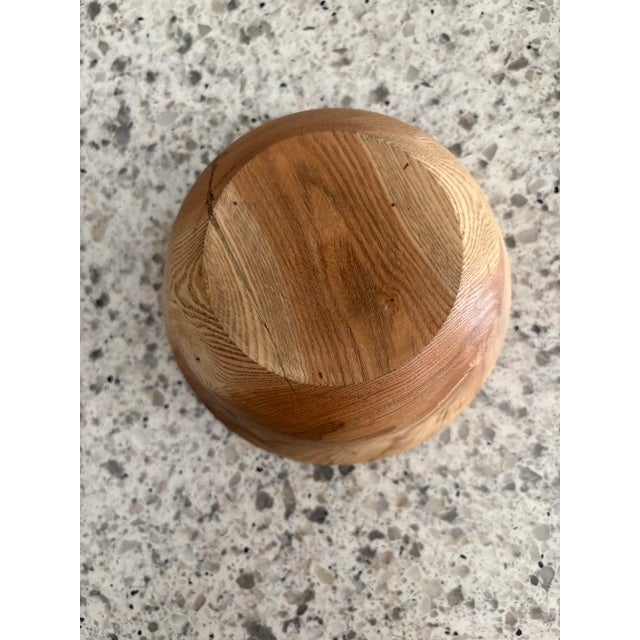2010s Wood Bowl Hand Carved One-of-a-Kind Trimmed With Antler Horn Slices For Sale - Image 5 of 11