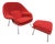 Eero Saarinen for Knoll Red Boucle Womb Chair and Ottoman For Sale