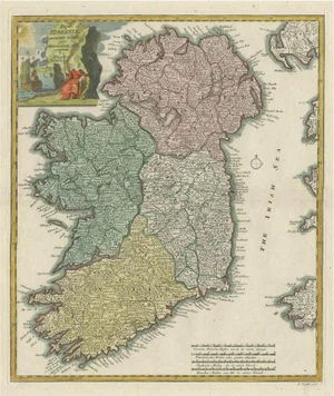 Antique Map of the Four Irish Provinces, 1718