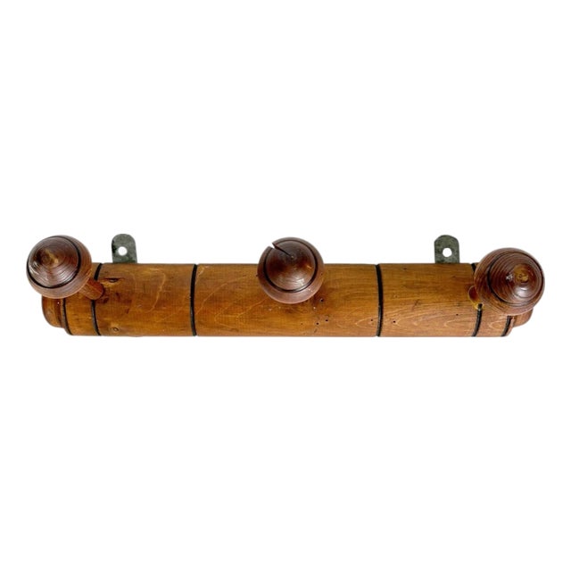 French Provincial Brown Wooden Coat Rack, France, 1930s For Sale