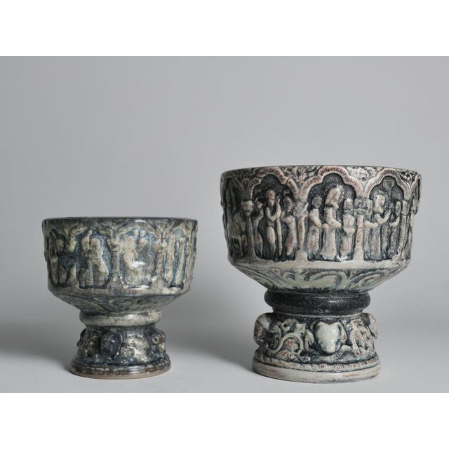 Mid-Century Relief Ceramic Bowls from Michael Andersen & Son, 1960s, Set of 2 For Sale - Image 3 of 15
