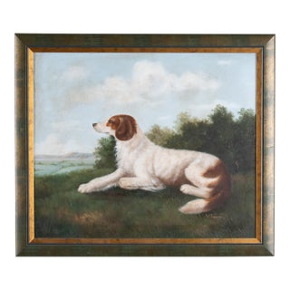 20th Century Danish Original Oil on Canvas Painting of Dog, Signed For Sale