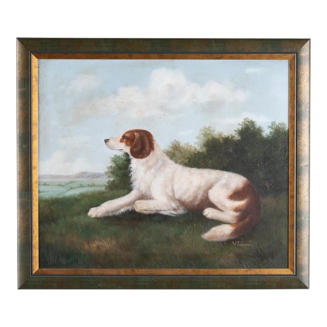 20th Century Danish Original Oil on Canvas Painting of Dog, Signed For Sale