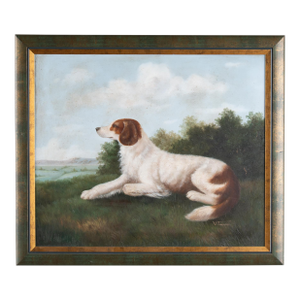 20th Century Danish Original Oil on Canvas Painting of Dog, Signed