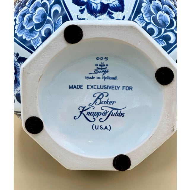 Vintage Baker Knapp & Tubbs Delft Style Vase Made in Holland For Sale In West Palm - Image 6 of 6