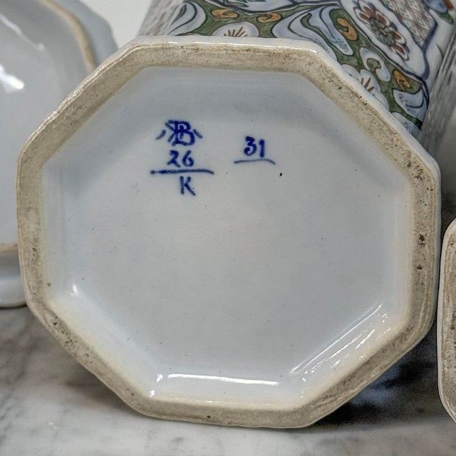 Set of Three Antique Boch Frères Keramis Hand-Painted Lidded Vases For Sale - Image 18 of 18