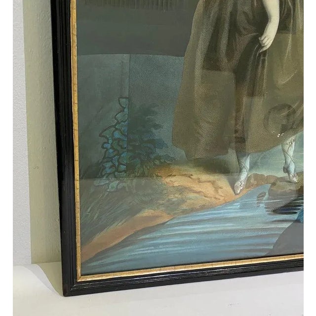 1890s English Lithograph "Imprudence" With Hand Colored Surround For Sale - Image 4 of 13