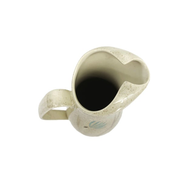 Vintage Mid Century Modern Red Wing Pottery Bob White Pattern Water Pitcher with Rooster For Sale - Image 4 of 5