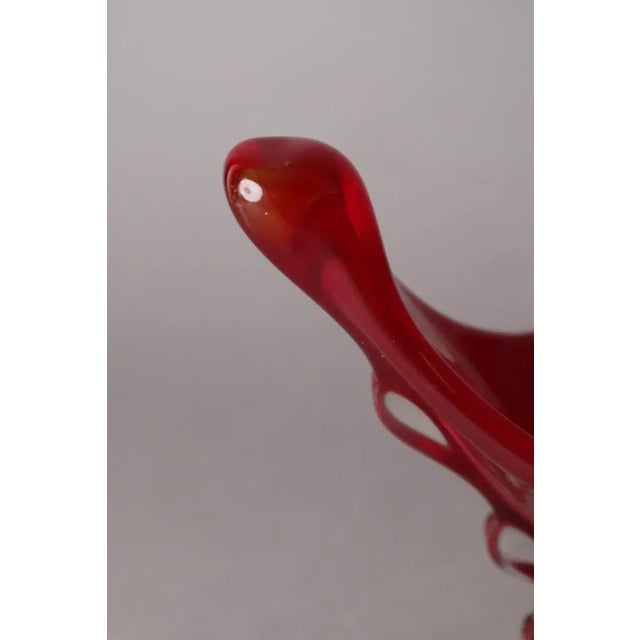 Large Fire-Red Murano Glass Potting Shell For Sale - Image 11 of 13