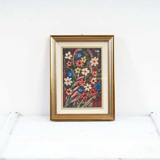 A. Culatti, Flowers, Oil on Panel For Sale - Image 5 of 5