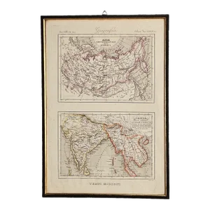 "Tempi Moderni" Map of Asia, Italy Circa 1850