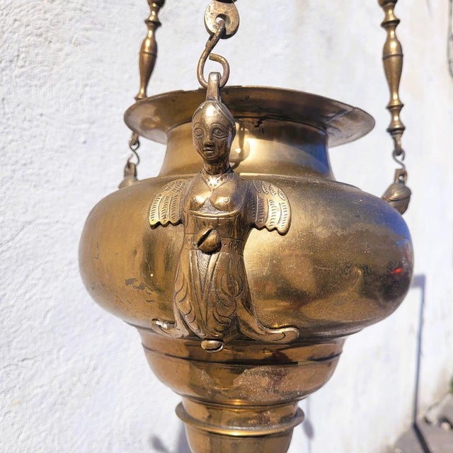 Metal 17th Century Sanctuary Lantern Pendant For Sale - Image 7 of 16